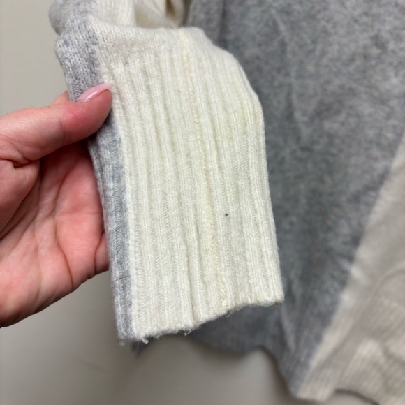 REISS Grey Gaia Color Block High Neck Wool Blend Sweater Jumper - Picture 4 of 13